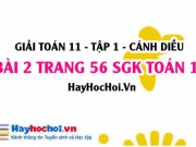 Giải bài 2 trang 56 Toán 11 tập 1 SGK Cánh Diều